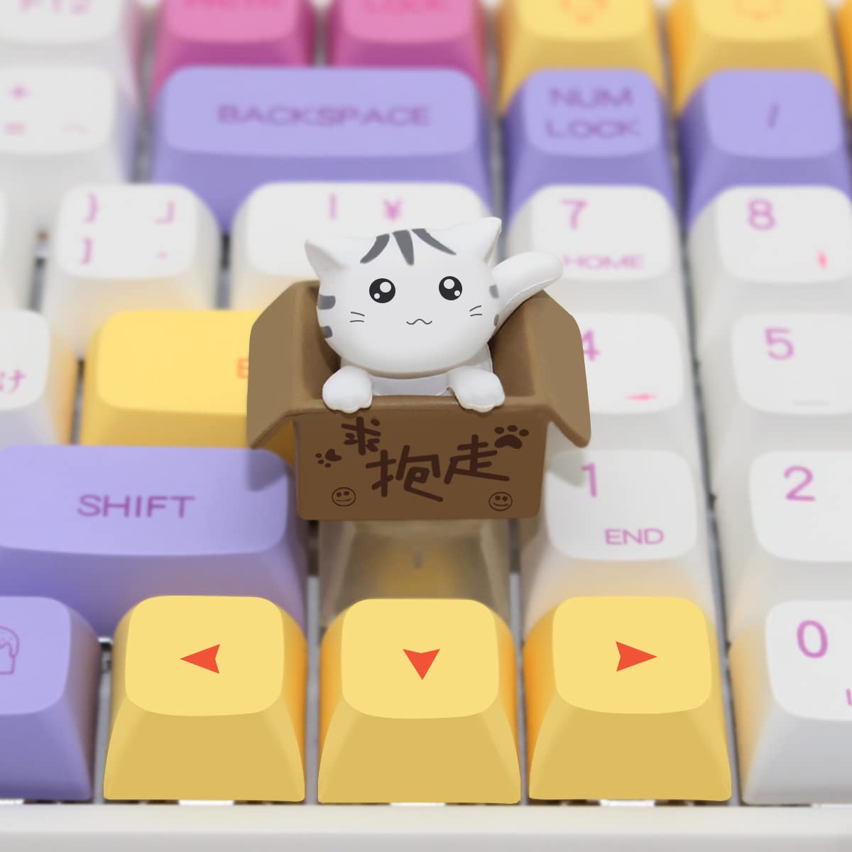 Amazon.co.jp: ZMX ESC かわいい猫のキーキャップ、DIYハンドメイド