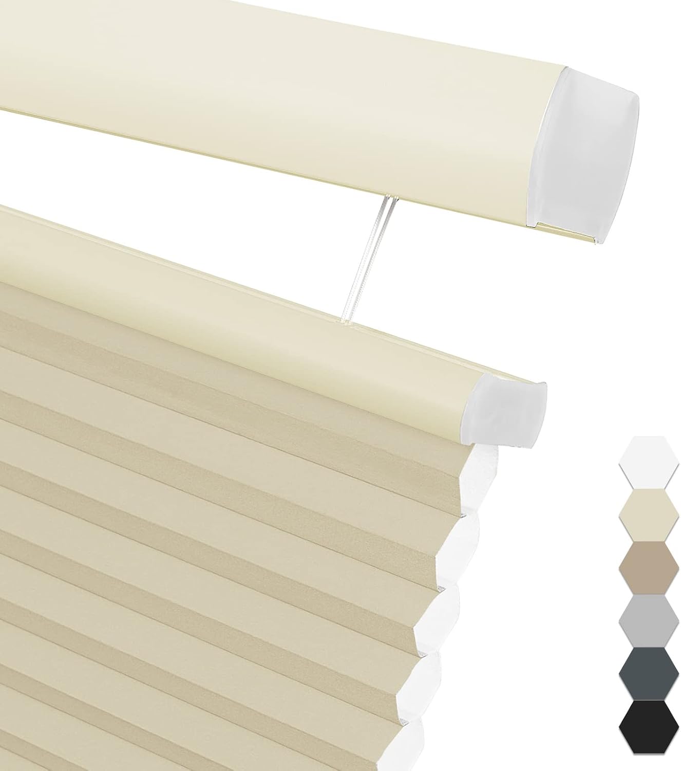 Pasoun Custom Size Top Down Bottom Up Cellular Shades Light