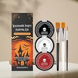 Zestaw Do Makijażu Halloween Biały Podkład, Czarna I Czerwona Farba Do