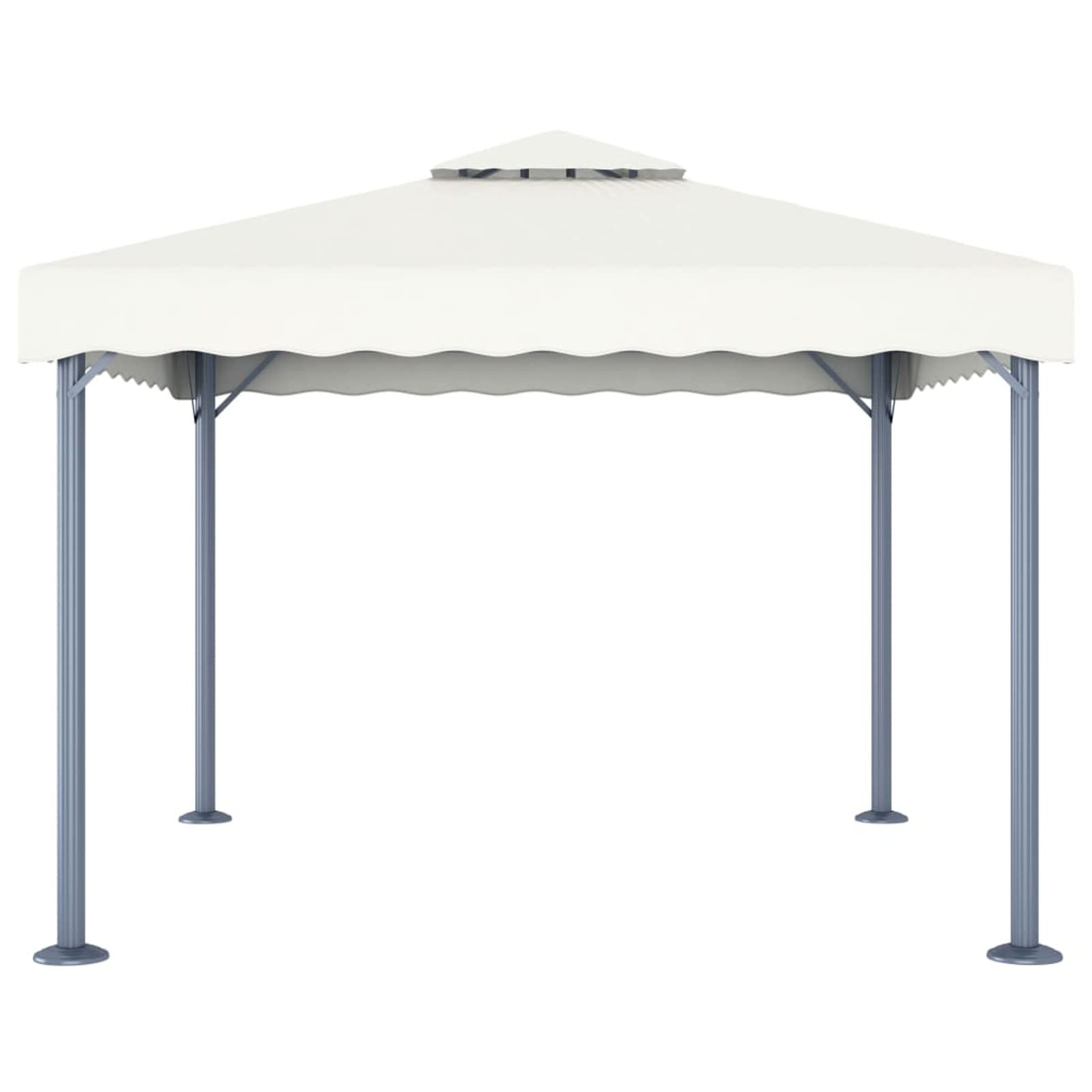 Gazebo 300x300 cm Crema Alluminio,Gazebo Pergola con Telo Impermeabile Richiudibile E Struttura Rettangolare in Acciaio Inossidabile Ad Alta Densità, per Arredo Giardino, Terrazzo e attività