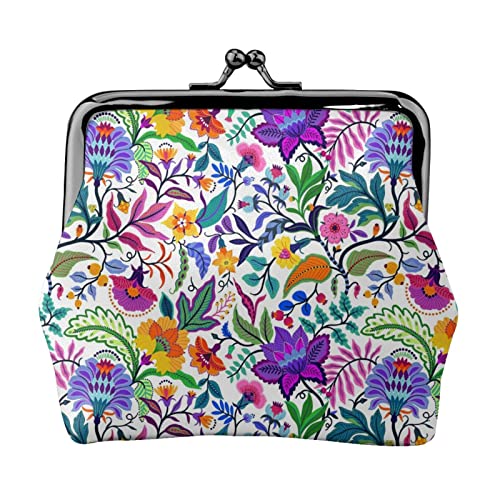 Cute Floral Leather Coin Purse Small Kiss-Lock Change Pouch Clasp Closure Buckle Wallet For Women Girl #TOP25