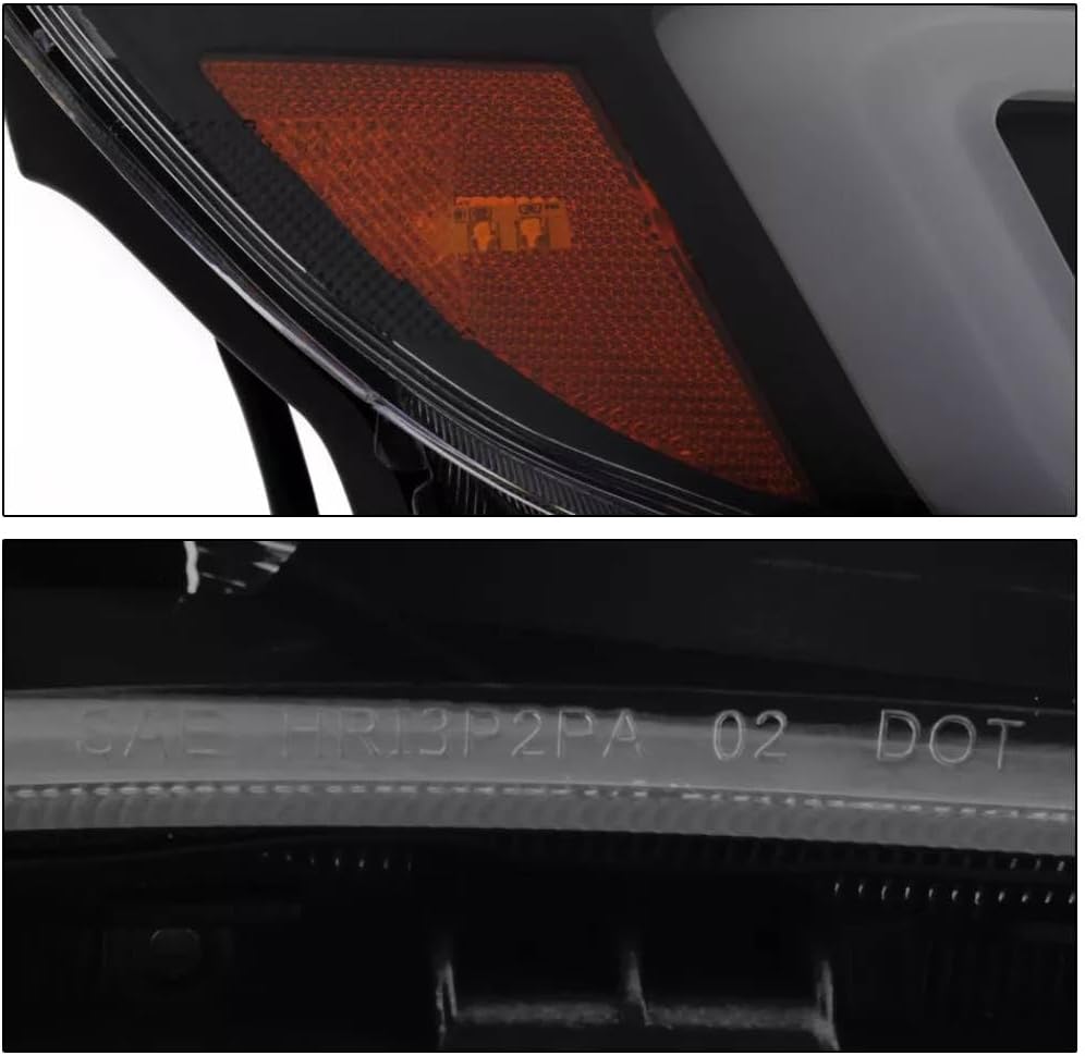 LED Tube Projector Headlights Headlamps Lamps Black/Smoke Compatible with 2008-2014 Subaru Impreza WRX