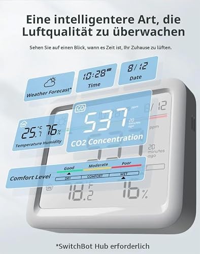 SwitchBot Meter Pro CO2 Meter Smart Weather Station - 4