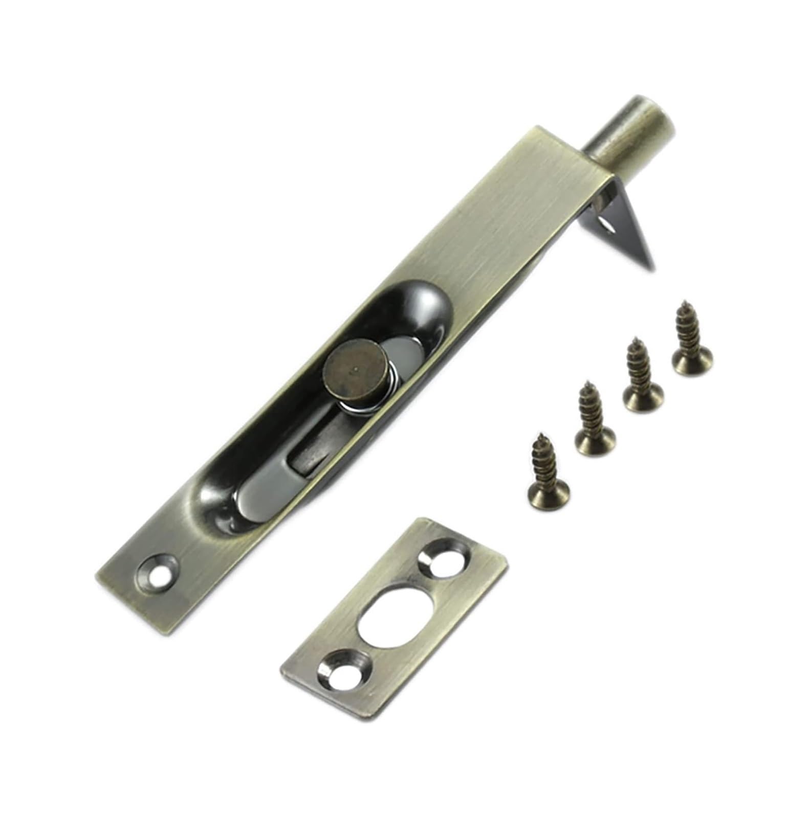 Door Lock Bolt, Door Lock Flush Bolt Slide Gate Latch French Sliding, Multicolor, 4-8 inches(Green Bronze,4 inches)