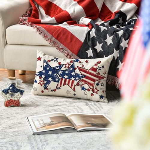 AVOIN-colorlife-4th-of-July-Patriotic-Stars-Beads-Throw-Pillow-Cover-12-x-20-Inch-Independence-Day-Memorial-Day-America-Flag-Decor-Cushion-Case-for-Sofa-Couch AVOIN colorlife 4th of July Patriotic Stars Beads Throw Pillow Cover 12 x 20 Inch Independence Day Memorial Day America Flag Decor Cushion Case for Sofa Couch