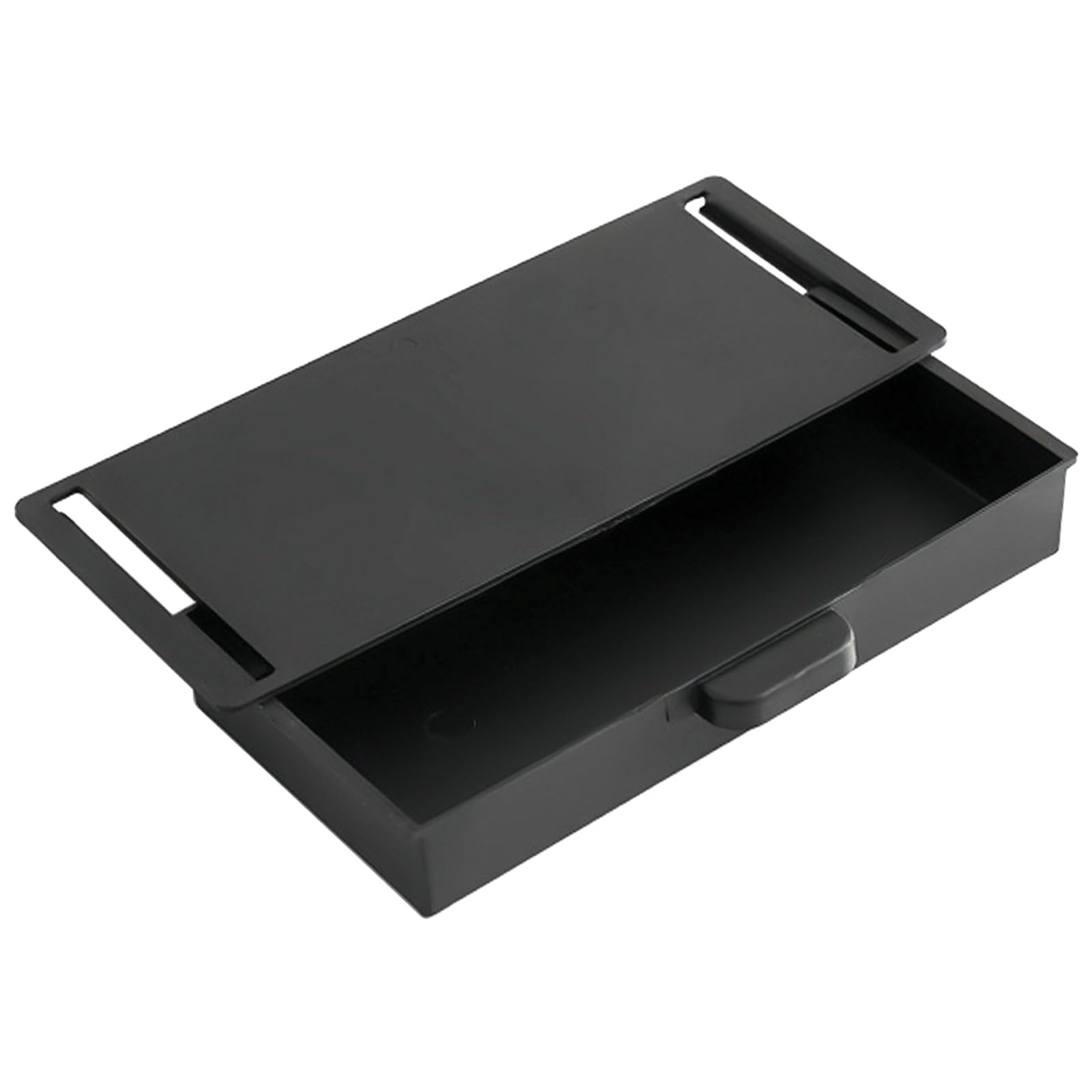 Caja Organizadora para Debajo del Escritorio,Organizador de Cajones de Plástico,Cajón Autoadhesivo Oculto de Gran Capacidad con Estructura Firme para Oficina Hogar Escuela, (Negro)