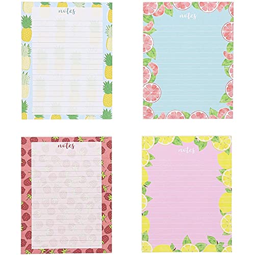 4 Pack Notepads Memo Lined To Do Tasks With Cute Fruit Design, Small 4.25X5.5 #TOP7