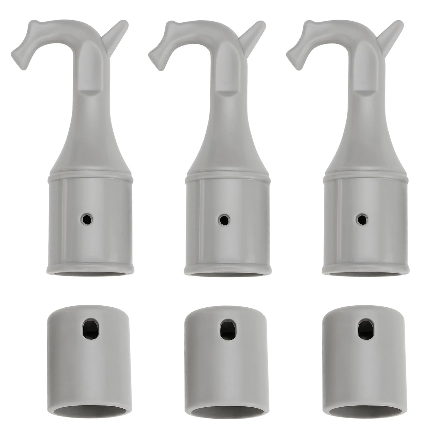 3 Dachboden Haken 25mm - Stockhaken Für Dachfenster Und Bodentreppen Grau