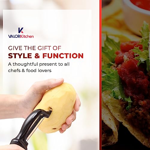 Fruit And Vegetable Peeler - Stainless Steel, Dual-Blade Swivel Potato Peelers - Durable Peelers For Kitchen For Carrot & Veggie Salads - Comfortable & Non-Slip Potato Peeler By Valor Kitchen #TOP7