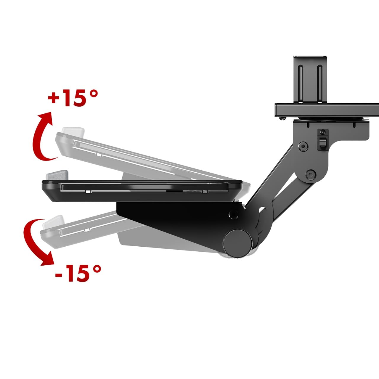 Maclean Plateau pour Clavier avec Plateau pour Souris - Réglable en Hauteur - Inclinable et Rotatif - Support Ergonomique pour Bureau jusqu'à 5 kg - Support de Clavier en Acier et Plastique (Noir)