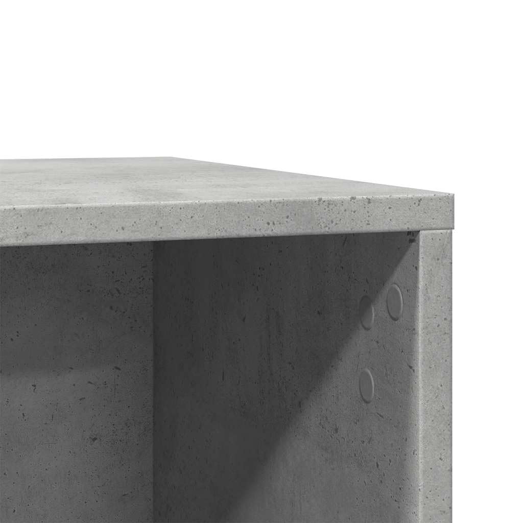 Katzenklo Betongrau Holzwerkstoff 60x40x40 cm Katzenmöbel mit Zwei Eingängen, vielseitig als Katzenhaus, Beistelltisch und Aufbewahrung für Wohnung, Balkon, Zimmer, Rückzug und Ruhe