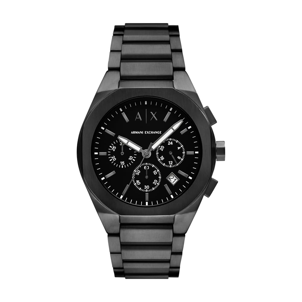 Armani Exchange Montre pour Homme, Mouvement chronographe à quartz et boîtier de 42 mm avec bracelet en acier inoxydable