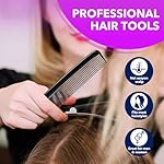 5 Piece Combs for Women and Man, Premium Black Hair Comb, Fine Tooth Tail Professional Combs and Styling Comb Set, Perfect for Parting, Teasing, Hairdressing, and Everyday Styling - Image 4