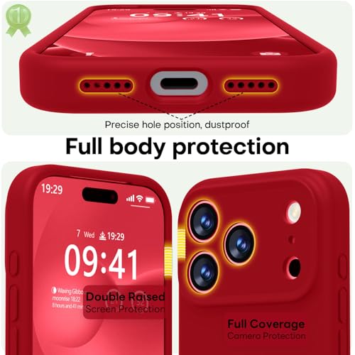 LOVE 3000 Designed for iPhone 17 Pro Max Case, Premium Silicone [Compatible with Magsafe][Soft Anti-Scratch Microfiber Lining] Shockproof Protective Phone Case for Men Women 6.9", Red by LOVE 3000 - Image 6