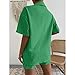 Generic All Items Womens Linen 2 Piece Outfits Button down Lapel Shorts Set Loose Casual Summer Beach Vacation Lounge Sets with Pockets Trajes De 2 Piezas, Large, A01_green