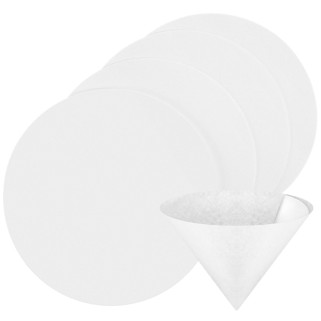 Papel de Filtro Cualitativo de 18cm de Caudal Medio | 100 Discos, Blanco, para Química y Experimentos, Separa Precipitados Gruesos y Gelatinosos
