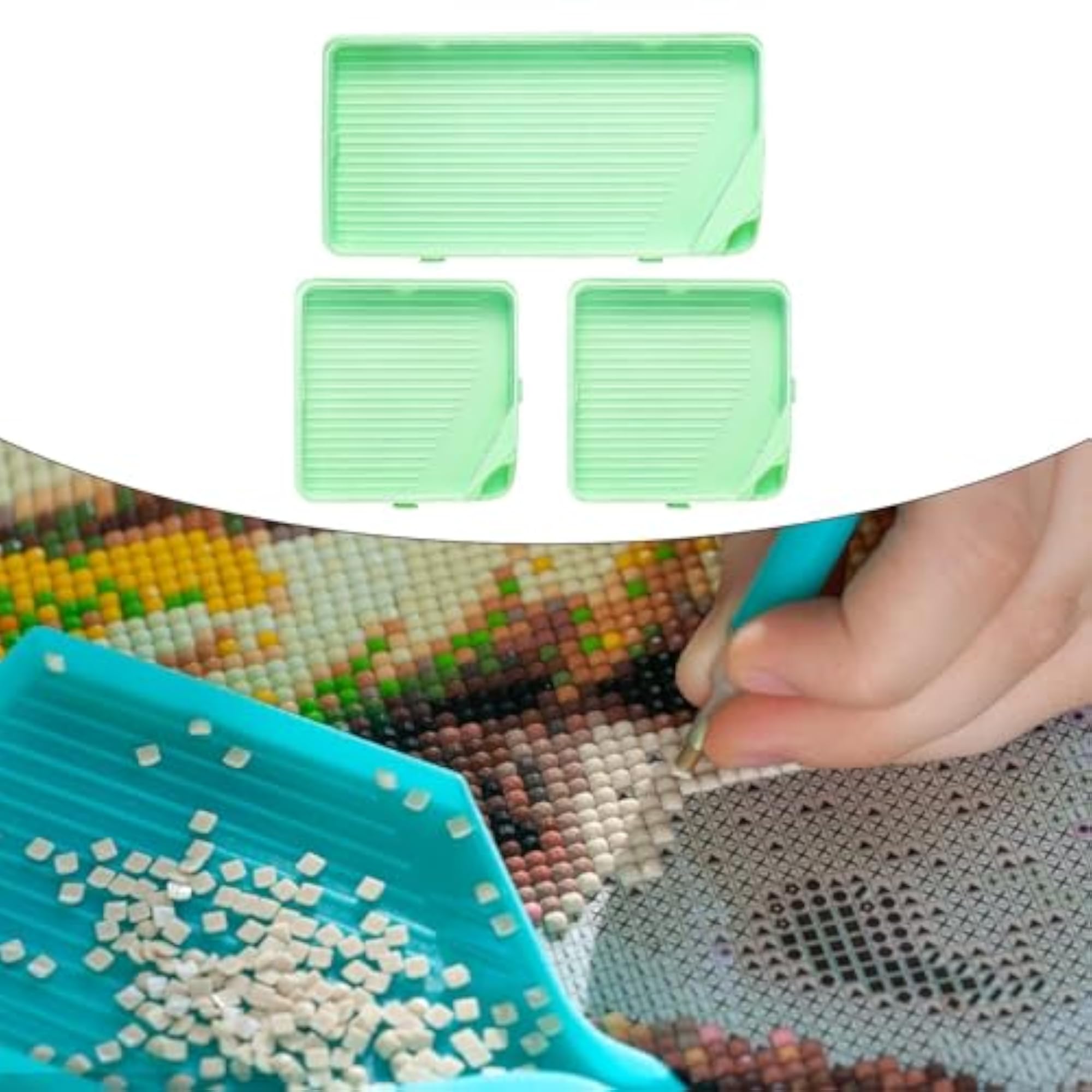 3X Rhinestone Sorting Tray with Lid for Gift DIY Crafts