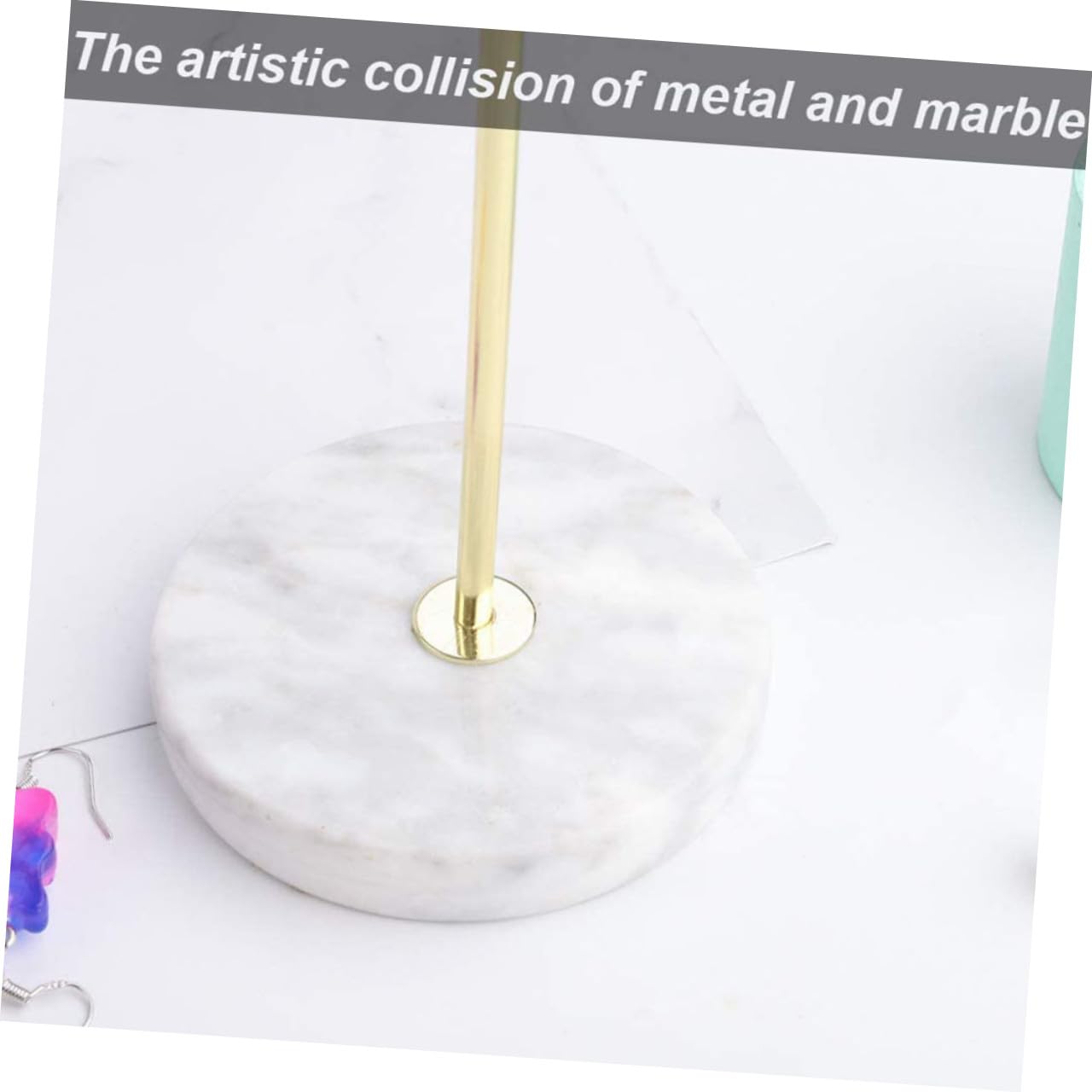 Multifunktionaler Schmuckständer mit Edlem Nordischem Design aus Marmor und Metall Uhr Organizer und Schmuckaufbewahrung für Stilvolle Schmuckpräsentation Zuhause