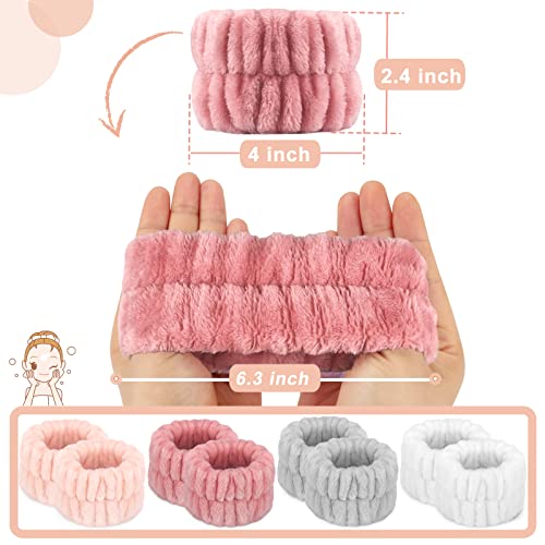 Crosize 8 Pcs Microfiber Wrist Bands for Washing Face, Women\'s Absorbent Face Washing Wristbands, Prevent Water from Spilling Down Your Arms - Thumbnail 2
