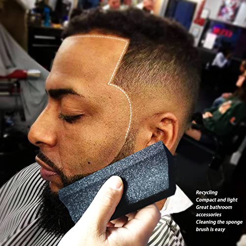 Image of Beard Trimming Sponge for Men - Compact, Absorbent Hair Sponge Compatible with Bathroom Sink, Barber Brush & Beard Trimmer Accessories
