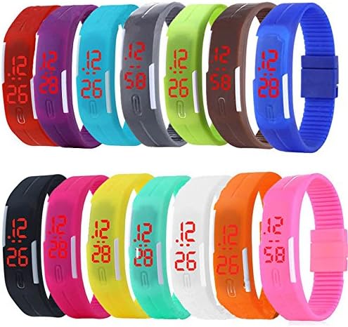 ALPS New Womens Mens Kids Silicone Band Touch Screen Sports LED Watch Bracelet (14 Pack)