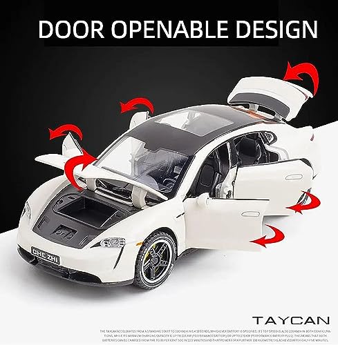 Image of DEOXY 1:32 Porches Metal Car Toy for Kids Alloy Pull Back Car with Fiction Powered Openable Doors & Light, Music Boys Gifts for Kids
