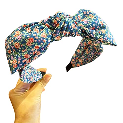 scicent Head Bands Adult Women Bow Print Hairbands Knotted Headband Fabric Print Hair Band Twisted Headwrap Bunny Ear Wide Hair Hoops Boho Headbands for Women 10906 - Image 4