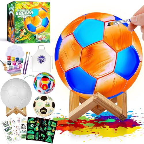 Paint Your Own Soccer Ball Lamp Kit, Soccer Gifts 3D Night Light...