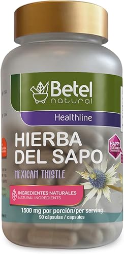 Betel Natural Hierba del Sapo (cardo mexicano) Cápsulas de desintoxicación saludable como la abuela usada - 90 cápsulas