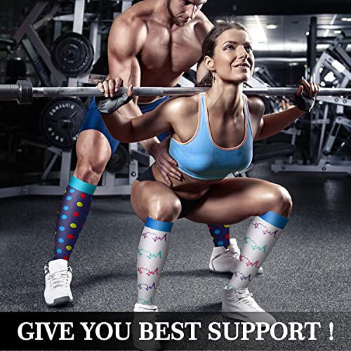 Compression Socks For Women& Men Circulation(8 Pairs),Socks-Best For Running,Sports,Hiking,Flight Travel,Pregnancy #TOP2