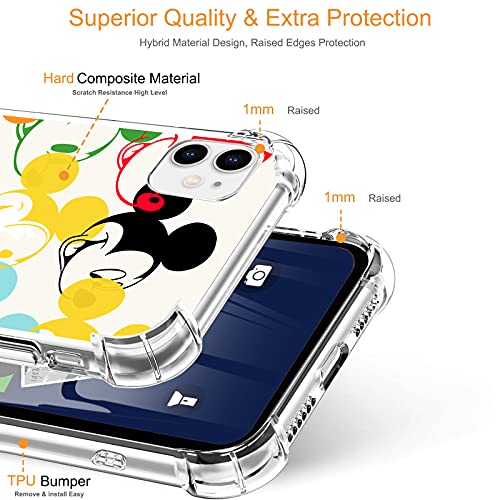 Suntonio Designed For Iphone 11 Case [Never Yellow] Clear & Shockproof Protective Phone Cover Thin Slim Case 6.1 Inch 2019 (Color Mickey) #TOP2