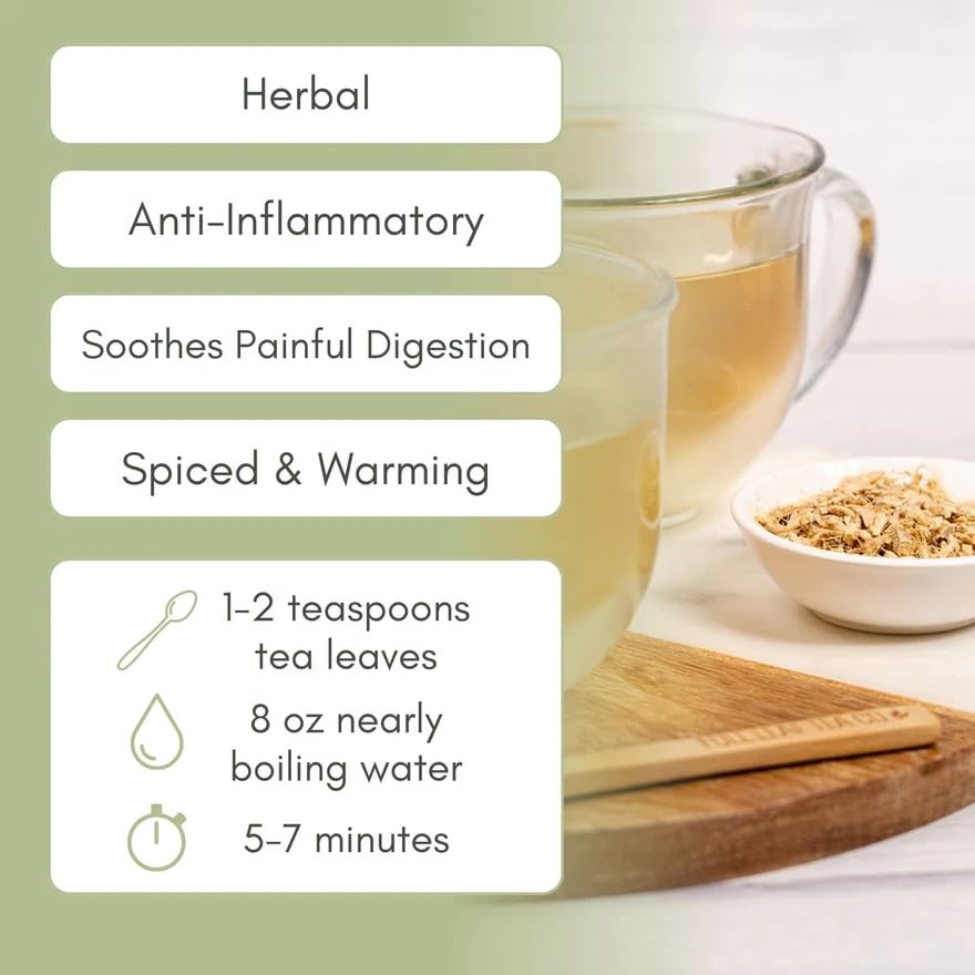 Miniatura 2 de Raíz de jengibre orgánico - Bolsa de 2 oz (aprox. 30 porciones)  Full Leaf Tea Co.