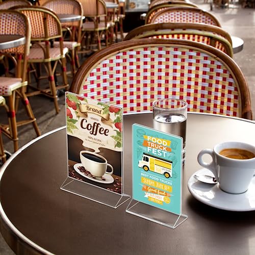 Maxgear Acrylic Sign Holder-Table Card Display-4 X 6 Inches Clear Sign Display Holder-Plastic Table Menu Stand -Double Sided Ad Picture Frame For Office, Home, Store, Restaurant, 6 Pack #TOP7