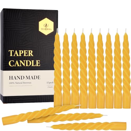 Bougies coniques en cire d'abeille pour une table de mariage chaleureuse et repas de Noël