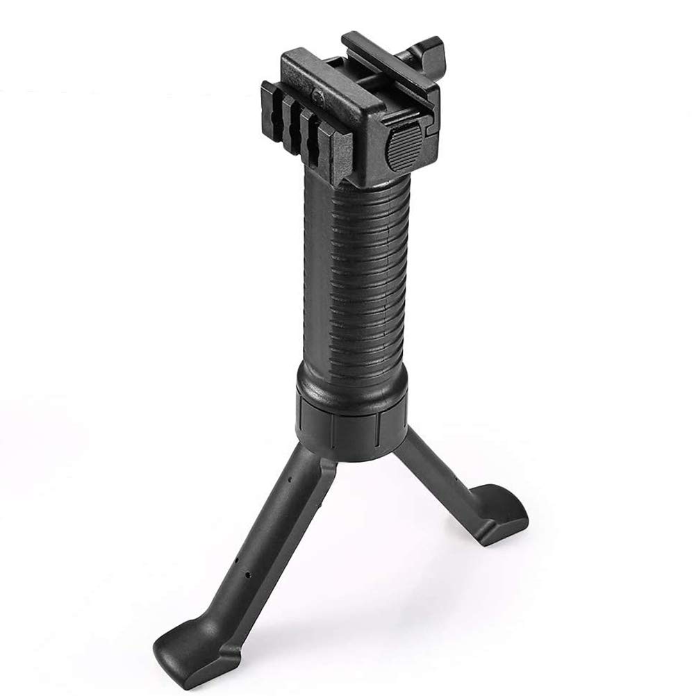 Vertical Handle Foregrip Bipod with Extendable Legs Foregrip Tactical Rifle Bipod Triangle Grip Bipod Freely Shrinkable Rails Airsoft Grips for Paintball Shooting, Outdoor Shooting