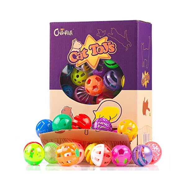 Chiwava Plastikglocke Katzenball Katzen Kätzchen Verfolgung Spielzeug Größe 1,6 "~ 1,8" 8 Arten sortierte Farbe