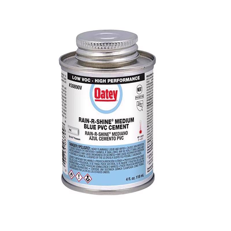Oatey Rain-R-Shine 4 Oz. Low Voc Medium Bodied Blue PVC
