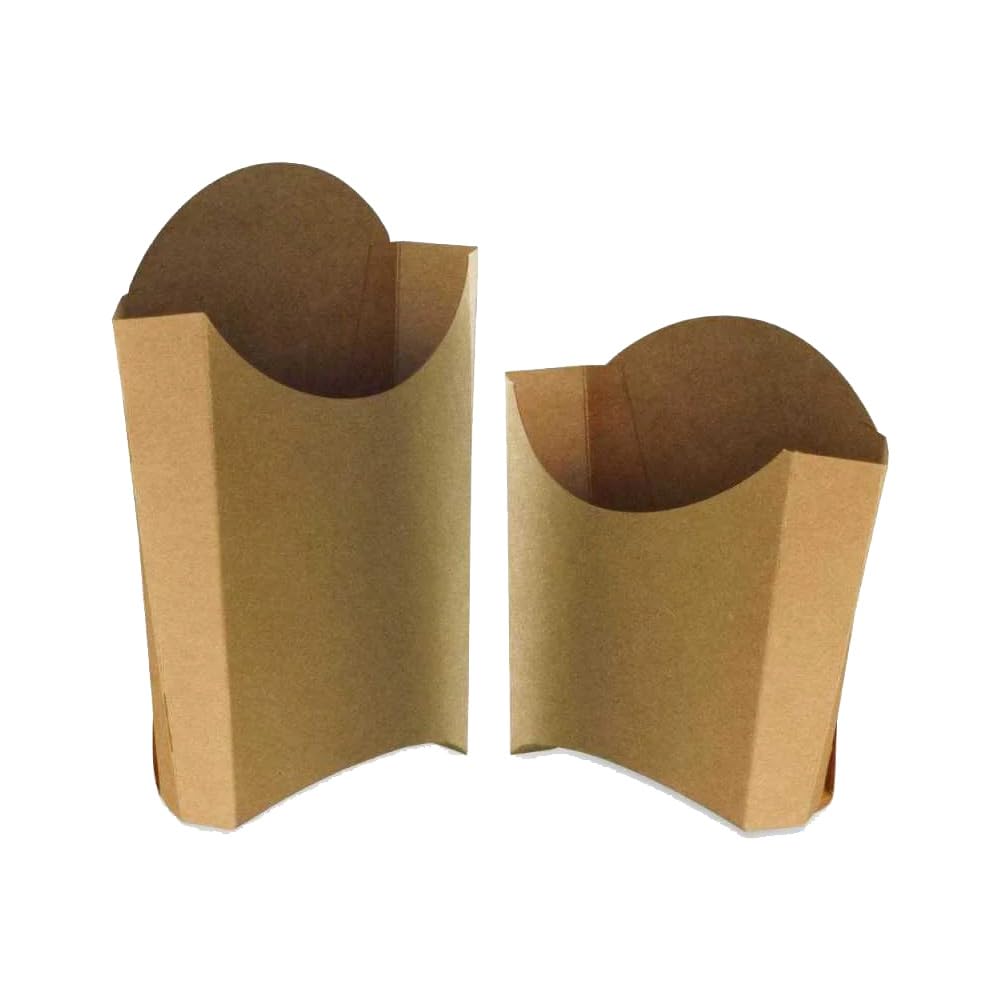 Lot de 1000 cornets à frites kraft brun taille moyenne