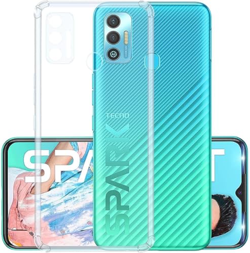 Image of Soft Flexible Silicone Back Cover Compatible with Tecno Spark 7 / Spark 7T, Transparent Case