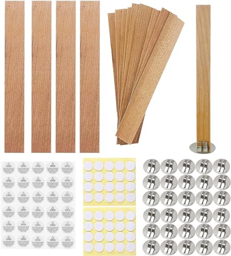250 Pcs Wooden Candle Wicks Wicks Stickers Candle Wood Wicks 49-51 pcs Stands Candle Wicks for Candle Making Craft Wooden Wicks for Candle Making Wood Wick 5.1 X 0.5 Inch 0.5mm
