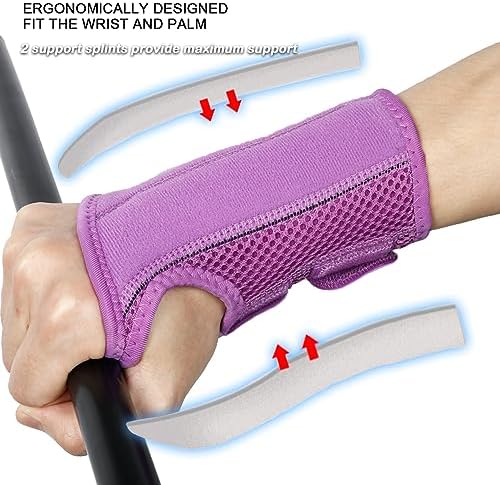 NuCamper Wrist Brace for Carpal Tunnel Night Wrist Support Right Hand Purple - 2