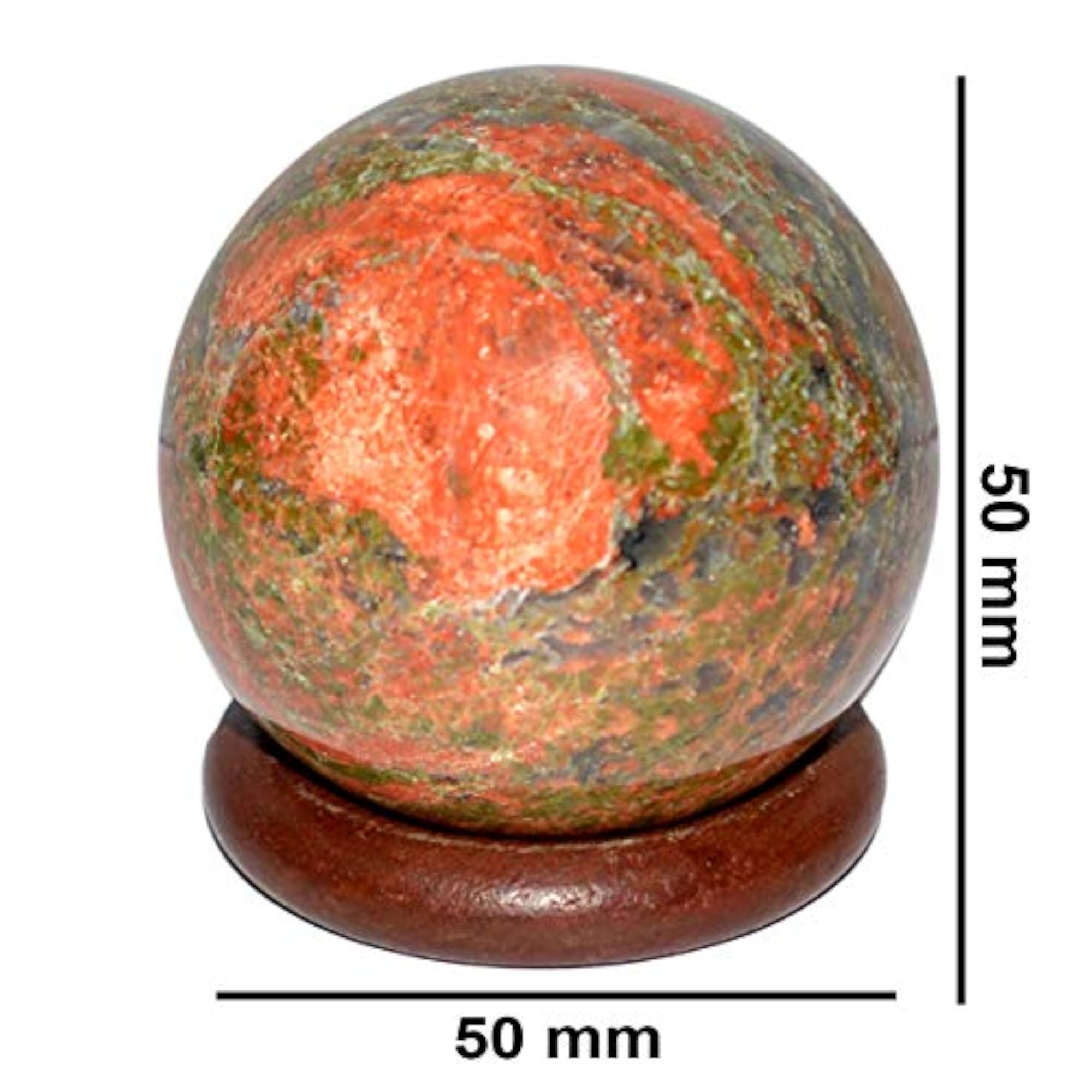 Natural Green Healing Crystal Ball, 50mm for Aura Cleaning