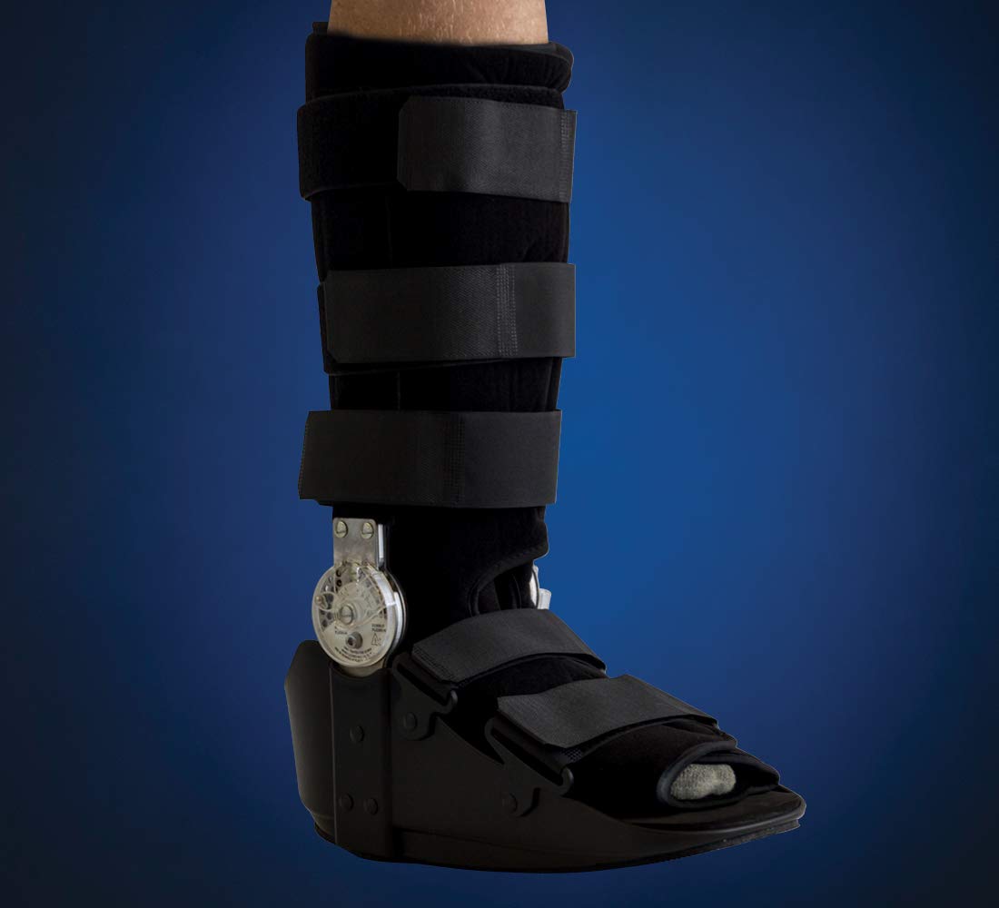 United Ortho 12205 Range of Motion Standard Walking Boot, Medium, Black