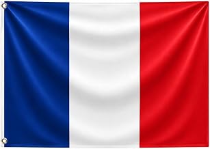1 French Flag 60 x 90 cm – Weatherproof, Brass Eyelets, High Quality Polyester, Double Stitched – Outdoor Use
