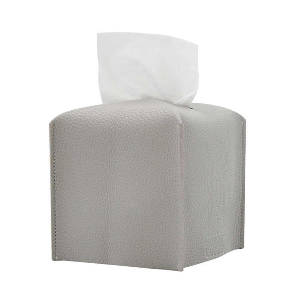 1pc 13cmX13cm Decorative Square Tissue Box PU Leather Holder Facial Paper Organizer For Bathroom Modern