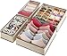 LEADSTAR Cassetto Organizer per Biancheria Intima,Armadio Divisori Pieghevole Organizer per Cassetti,Set di 4 Organizzatore Cassetti per Biancheria Intima,Reggiseni,Calze,Fazzoletti e Cravatte-Beige