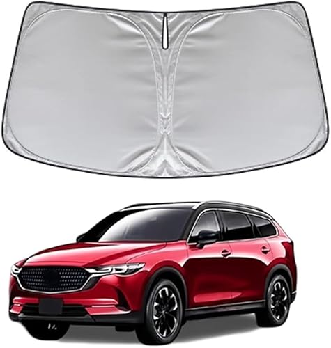 FOR マツダ CX-80 CX-60 KF系 CX80 CX60 KL系 車用サンシェード フロントウィンドウサンシェード 紫外線防御 日焼け止め 遮光 断熱 傷防止 折りたたみ式 取り付け簡単 二重層 シルバー CX80 アクセサリー