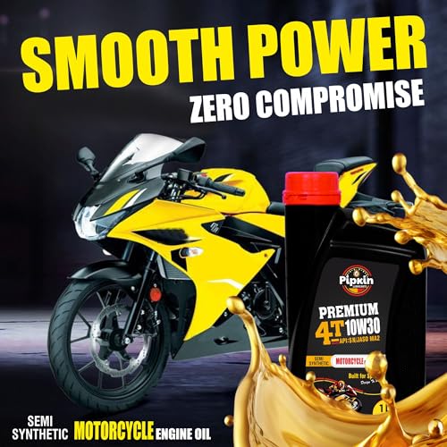 Image of PIPKIN Premium 4T 10W30 SN 1 Litre | Engine Oil with Protective Synthetic Chemistry for BS VI Compatible and New Generation 4 Stroke | Built for Speed & Performance Optimized Fuel Economy