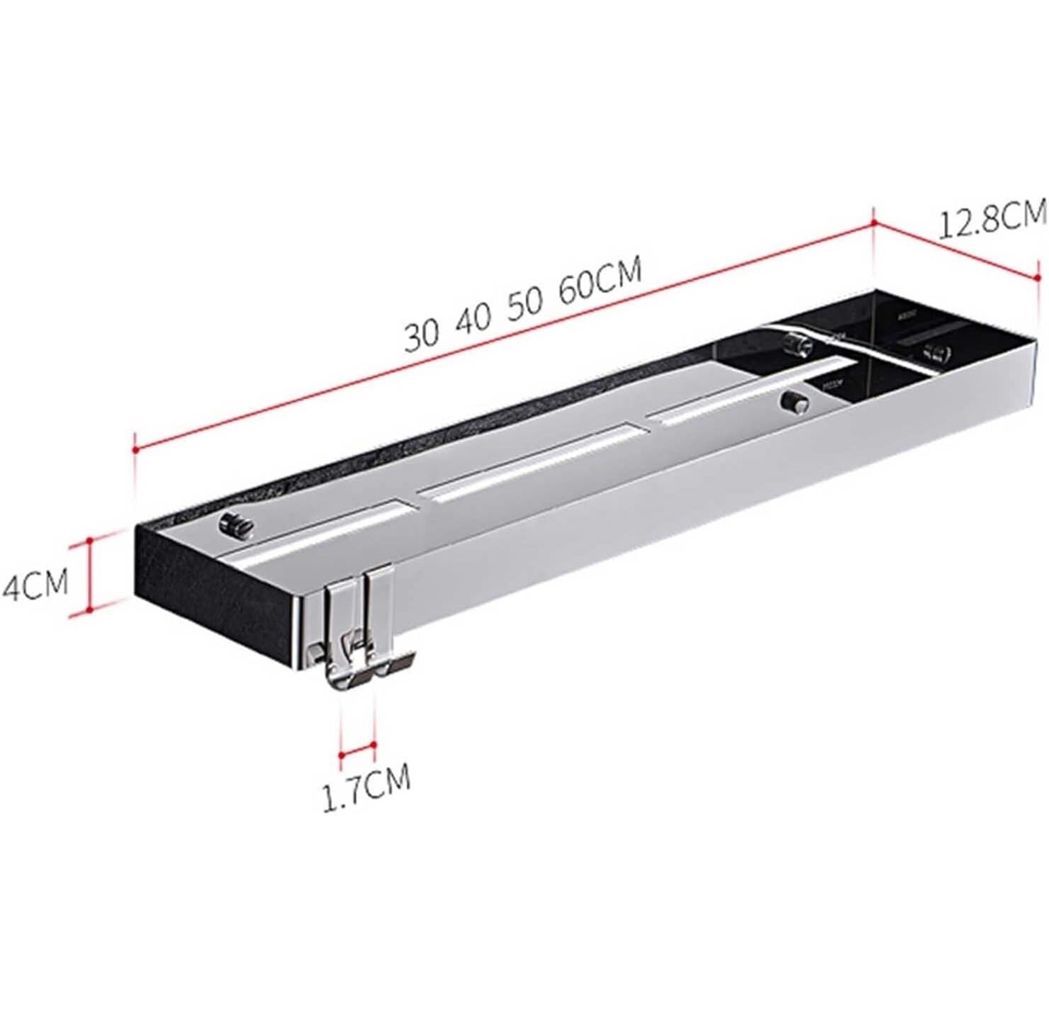Estantes esquineros de ducha de acero inoxidable, montaje en pared, sin taladro, autoadhesivos, 40 cm, estantes de ducha plateados para un fácil acceso y ahorro de espacio