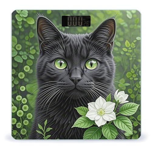 Báscula de baño digital Black Cat Flower 400lb miniatura 1